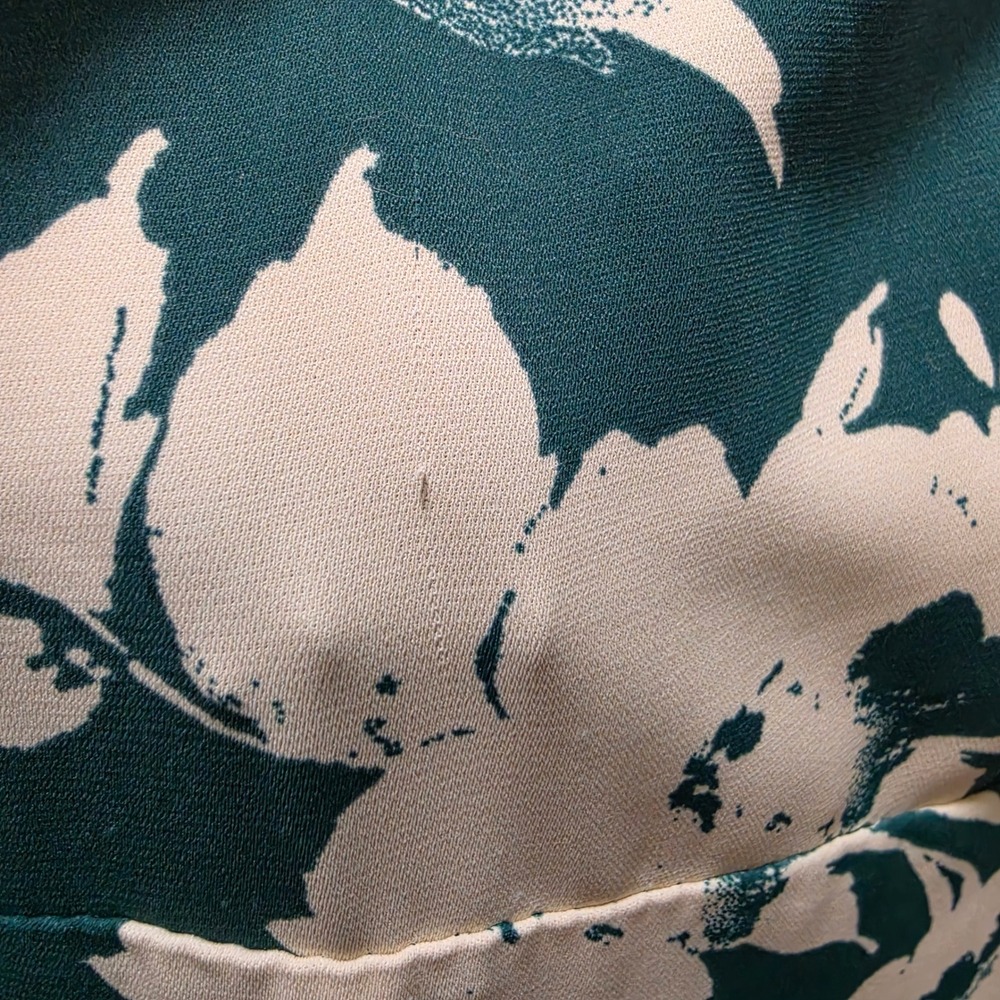 Abercrombie & Fitch Drama Ruffle Tired XL Green Floral Maxi Dress Smocked Back - Picture 6 of 10